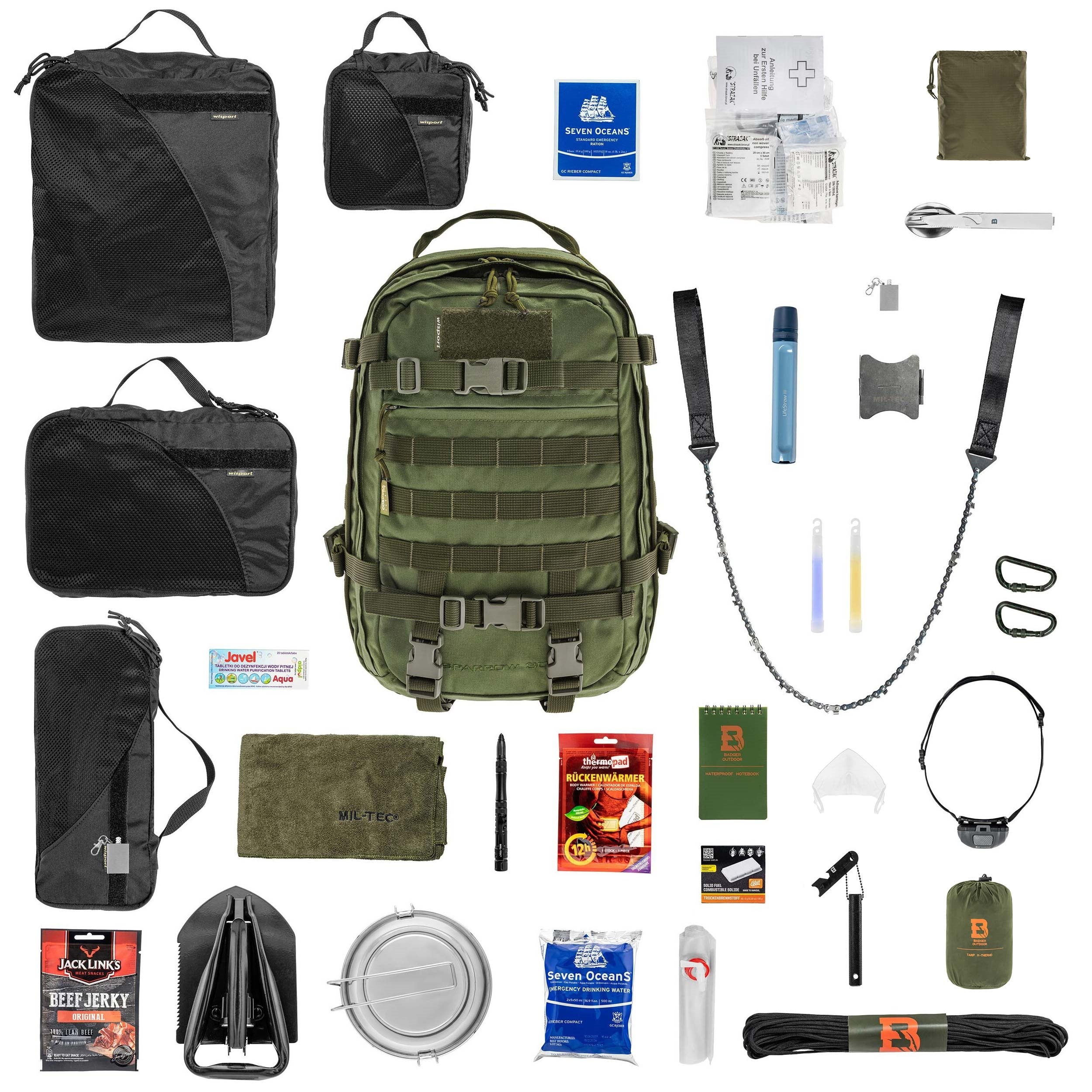Plecak ewakuacyjny Wisport Sparrow II 30 l Basic - z wyposażeniem